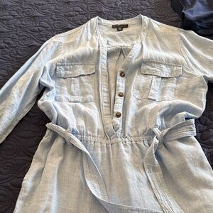 Light Blue Button-Down Jumpsuit